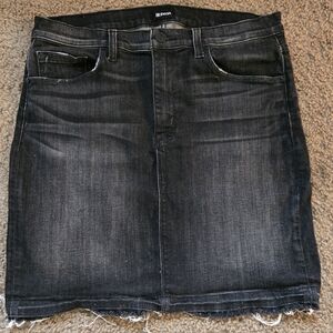 Hudson Robbie Midrise Black Pencil Skirt Raw Hem Size 31